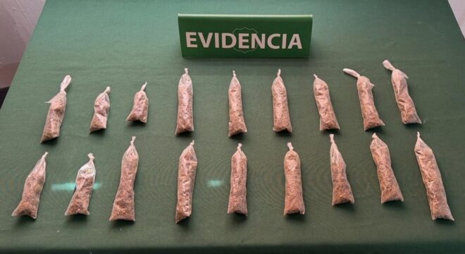 DETECTAN DROGAS ABANDONADA EN LA VÍA PÚBLICA EN EL CENTRO DE POZO ALMONTE