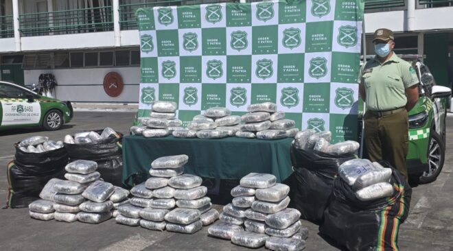 CARABINEROS INCAUTÓ MÁS DE 440 MIL DOSIS DE MARIHUANA