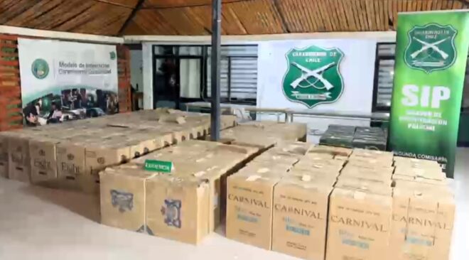 Carabineros decomisa millonario cargamento de cigarrillos de contrabando en Tarapacá