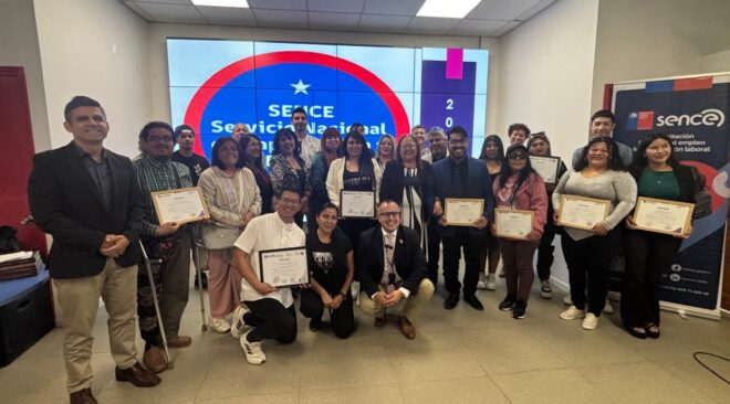 Sence certifica a 49 personas en cursos de capacitación laboral en Alto Hospicio