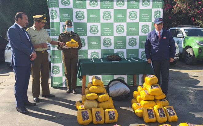 OS-7 de Carabineros incauta más de 63 kilos de droga en la Ruta A-16