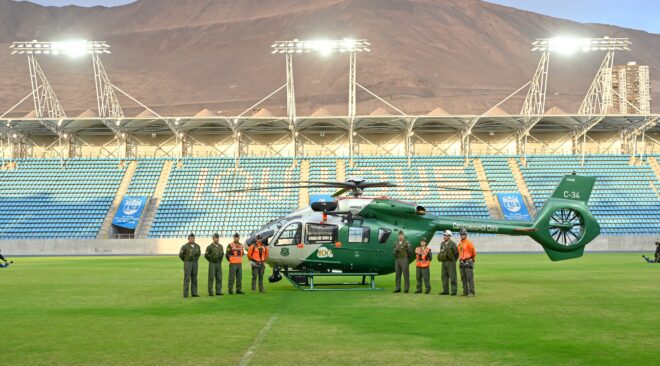 MODERNO HELICÓPERO DE CARABINEROS LLEGA A REFORZAR LA SEGURIDAD EN LA REGIÓN