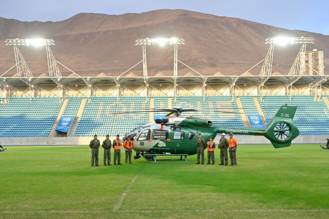 MODERNO HELICÓPERO DE CARABINEROS LLEGA A REFORZAR LA SEGURIDAD EN LA REGIÓN